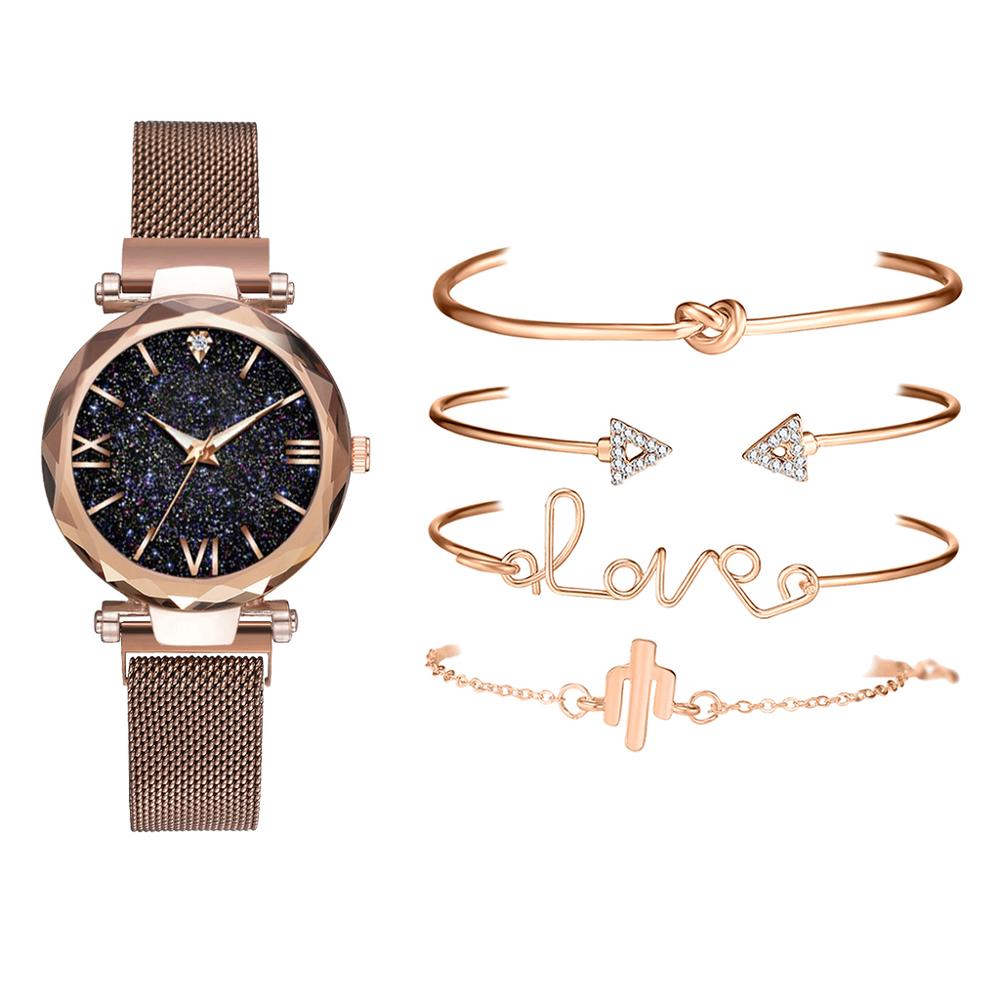 montre bracelet magnétique étoilée pour femmes, montre de luxe à
