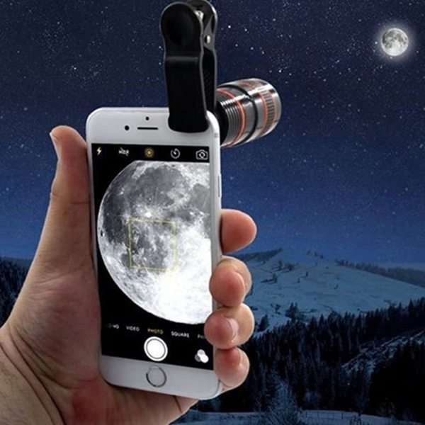 Sans frontières universel 8X 12X Zoom optique téléphone télescope Portable téléphone Portable téléobjectif caméra objectif pour Iphone HUAWEI XaioMi