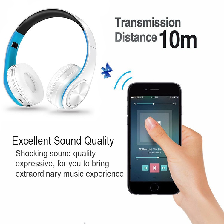 Casque Audio Sans Fil Bluetooth Pliable avec Réducteur de – LiliKdo