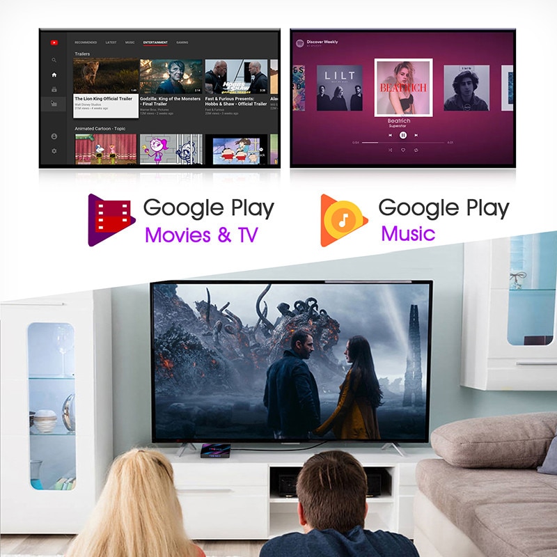 Décodeur H96 MAX RK3318 Box Android 9.0 Smart TV 4K Wifi Netflix Youtube