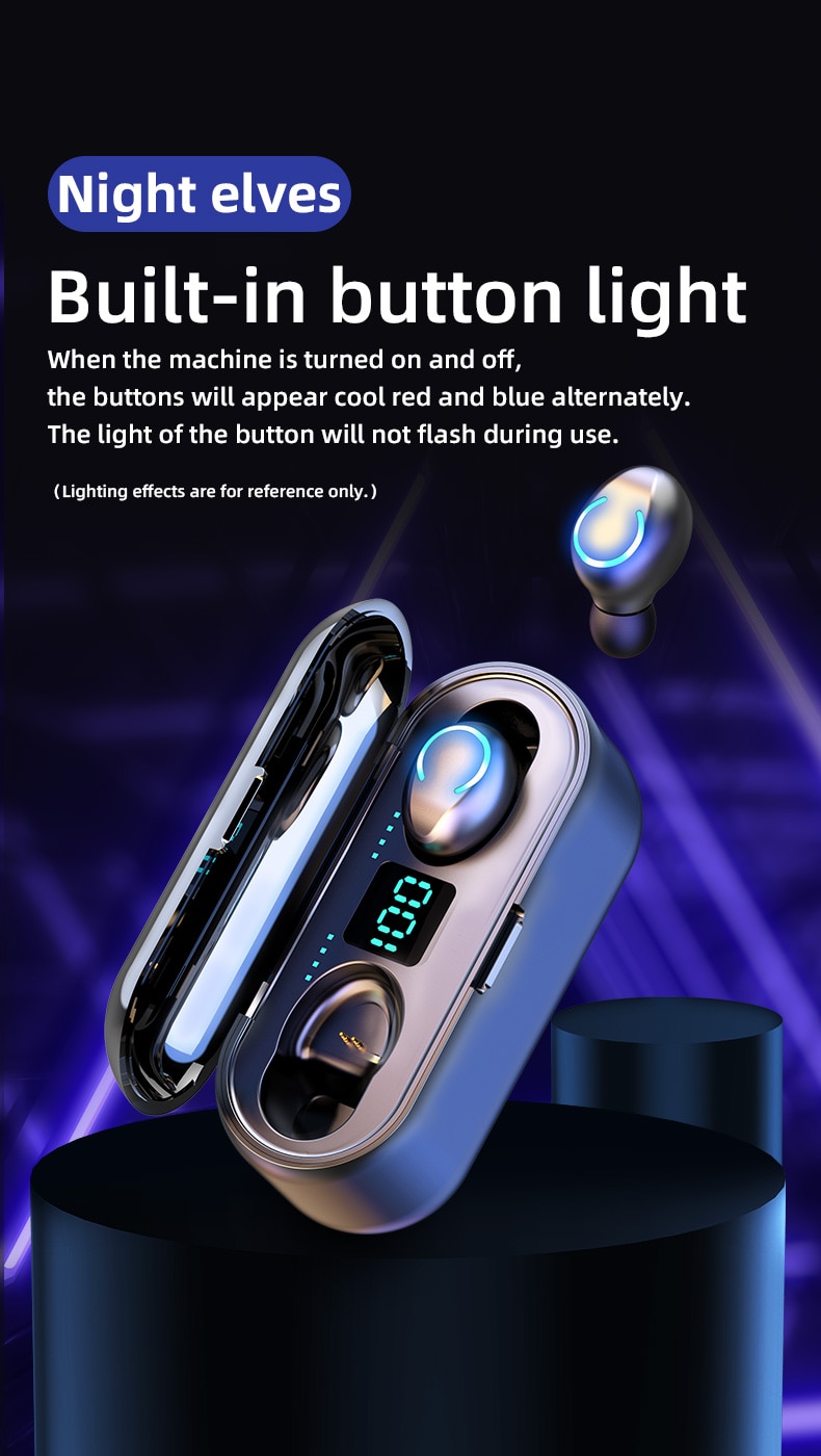 Écouteurs Bluetooth TWS LED Sans fil à empreinte digitale