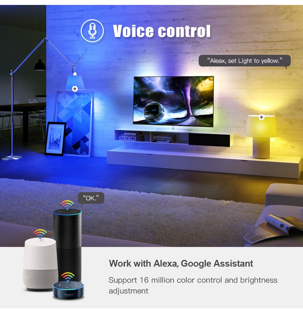 Ampoule LED RGB intelligente WiFi - Amazon Alexa et Google assistant