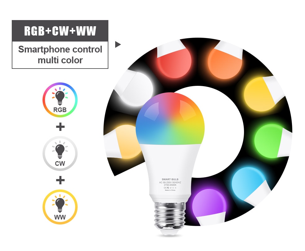 Ampoule LED RGB intelligente WiFi - Amazon Alexa et Google assistant