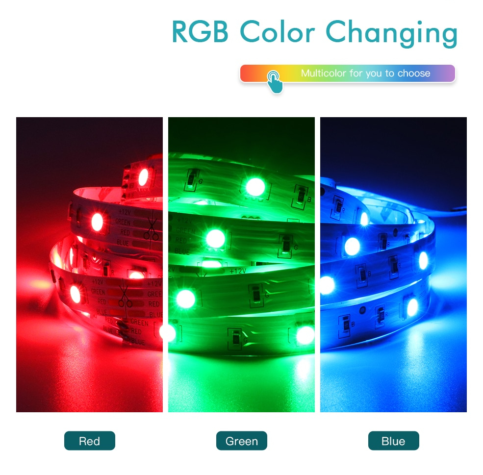 Bande lumineuse LED WiFi 5050 RGB avec adaptateur - Amazon Alexa / Google Home