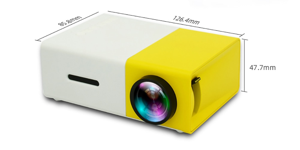 Mini projecteur familial LED 480x320 Pixels Prend en charge jusqu'à 1080P