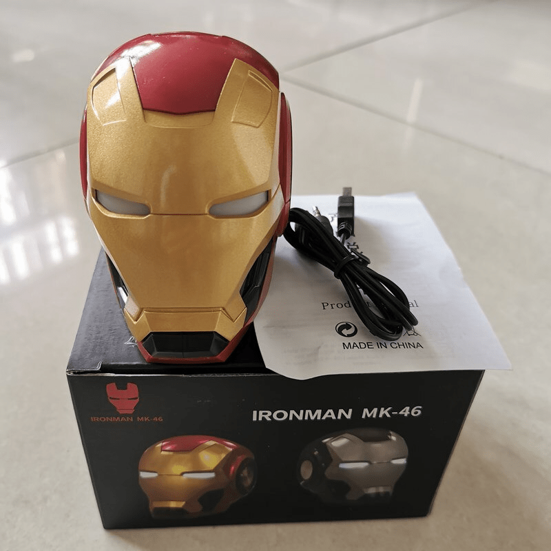 Haut-parleur Iron man Bluetooth sans fil portable avec TF et FM