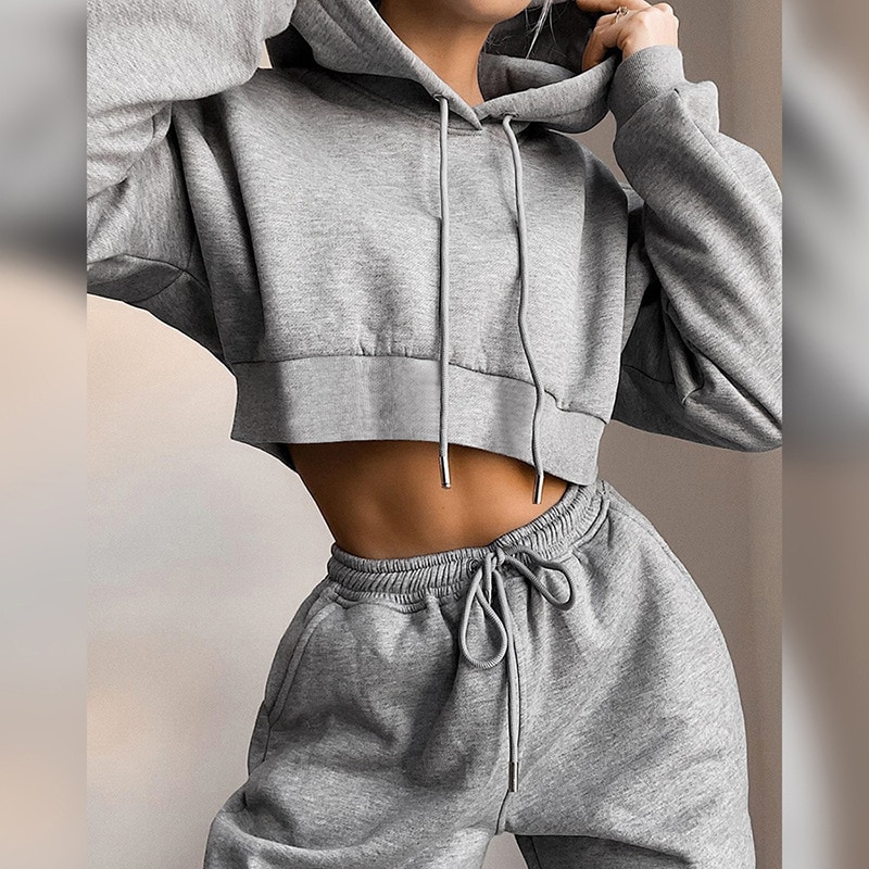 Ensemble Pantalon et Sweat à capuche Streetwear pour femmes