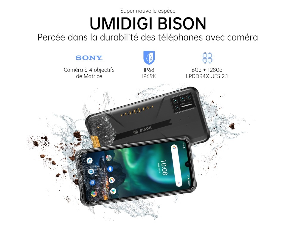 UMIDIGI BISON – Téléphone portable robuste et étanche