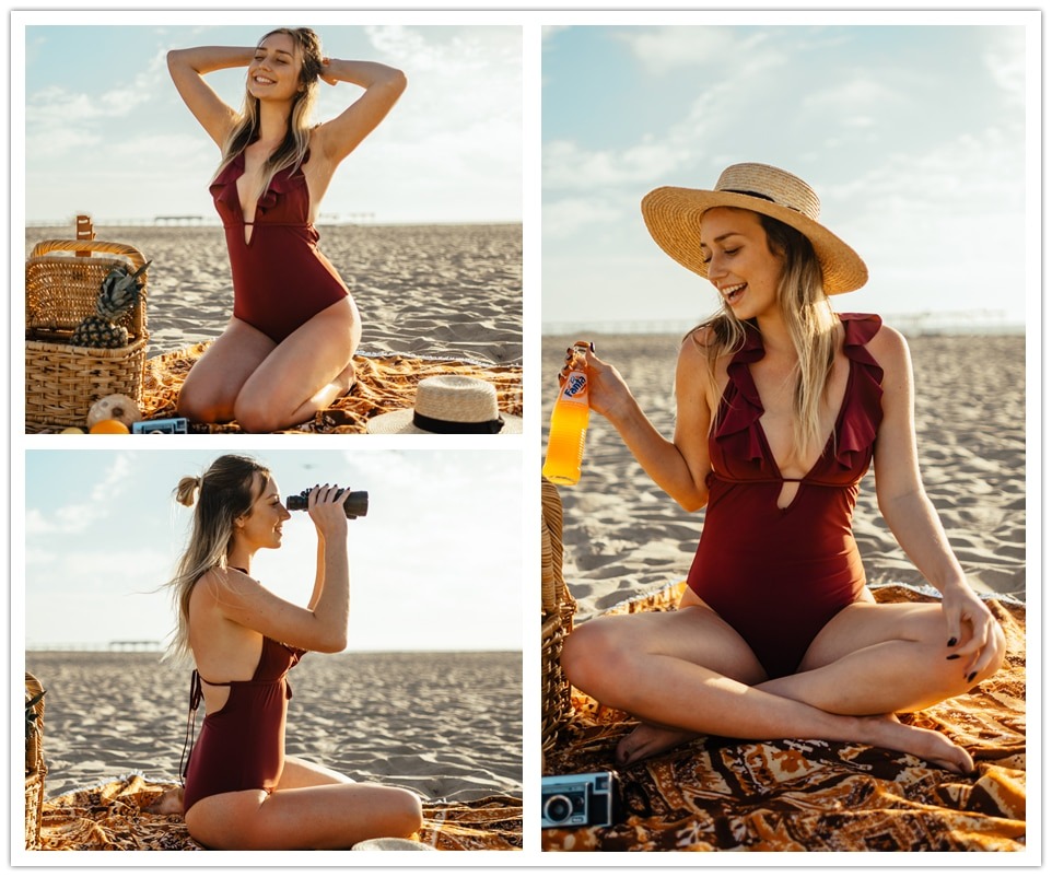 Maillot de bain une pièce à volants