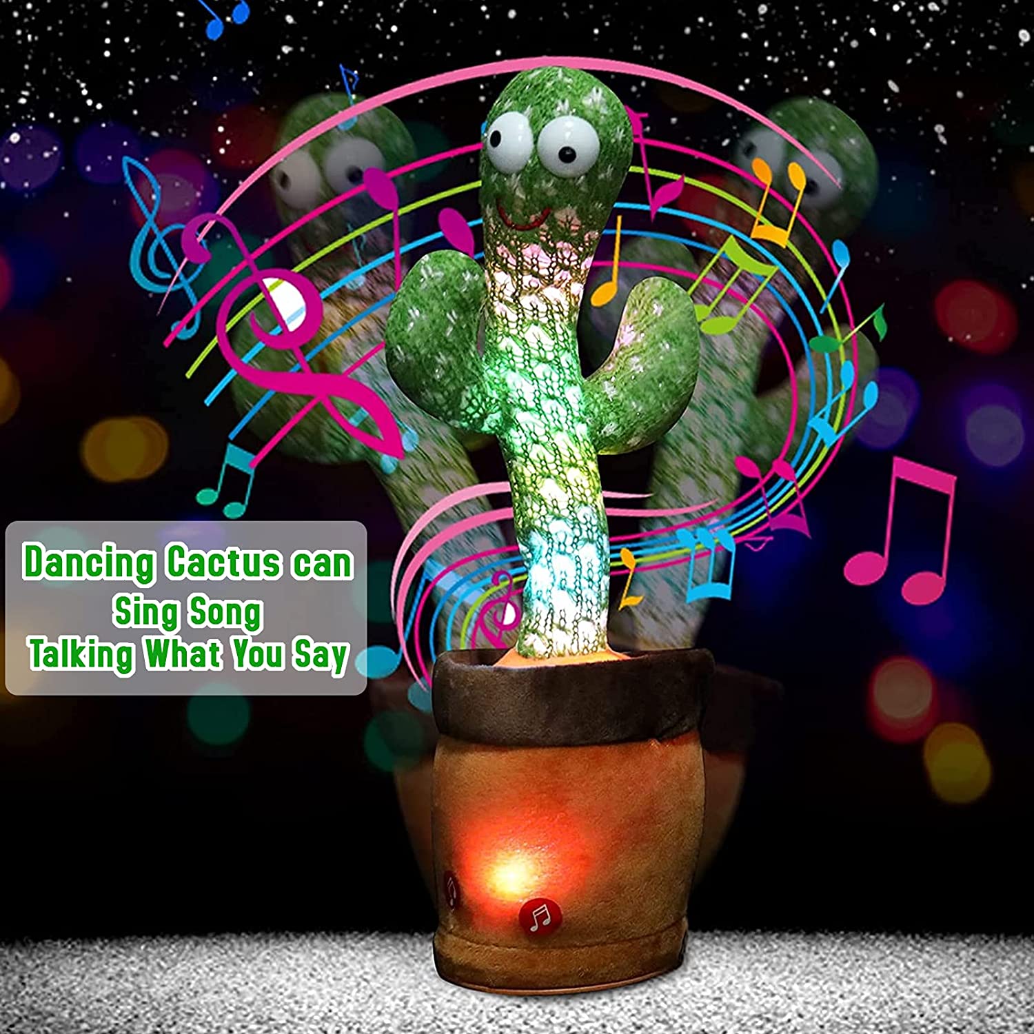 Cactus Qui Danse et Parlant/Chantant, Jouet en Peluche de Cactus  électronique Dansant, Cadeaux pour Enfants, 120 chansons (Chant + Danse +  Répétition + Lumineux) : : Jeux et Jouets